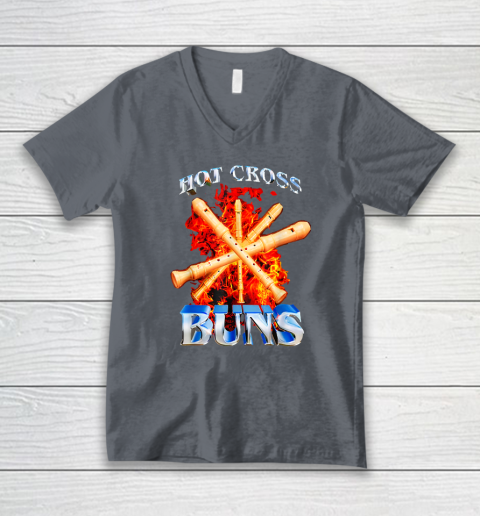 Hot Cross Buns Funny V-Neck T-Shirt 3