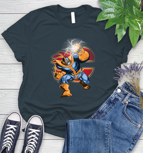 Calgary Flames NHL Hockey Thanos Avengers Infinity War Marvel Women's T-Shirt 11