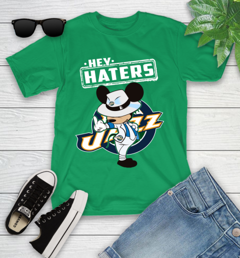 NBA Hey Haters Mickey Basketball Sports Utah Jazz Youth T-Shirt 8