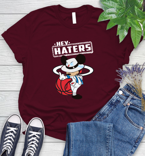 NBA Hey Haters Mickey Basketball Sports Miami Heat Women's T-Shirt 7