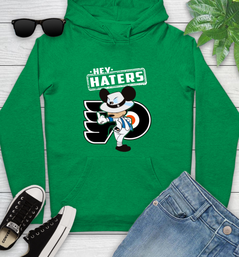 NHL Hey Haters Mickey Hockey Sports Philadelphia Flyers Youth Hoodie 9