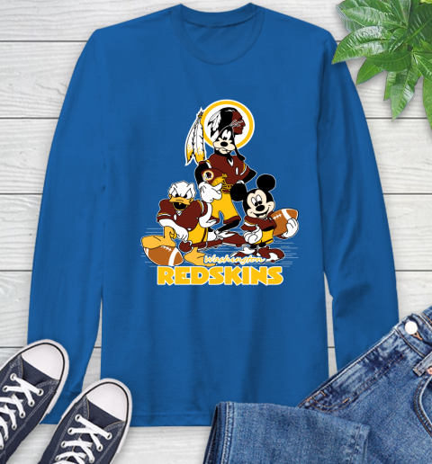 NFL Washington Redskins Mickey Mouse Donald Duck Goofy Football Shirt Long Sleeve T-Shirt 10