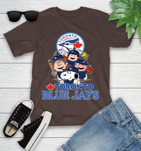 MLB Toronto Blue Jays Snoopy Charlie Brown Woodstock The Peanuts Movie Baseball T Shirt_000 Youth T-Shirt 7