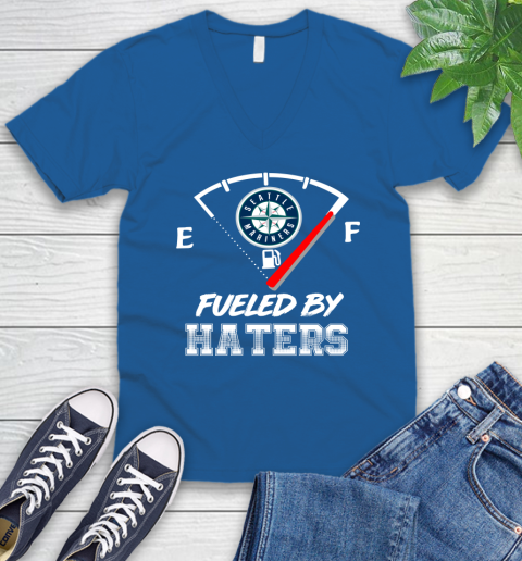 Seattle Mariners MLB Baseball Fueled By Haters Sports V-Neck T-Shirt 5