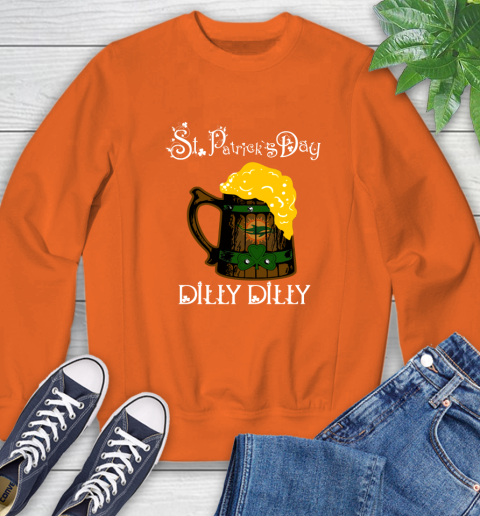 NFL Miami Dolphins St Patrick's Day Dilly Dilly Beer Football Sports Sweatshirt 3