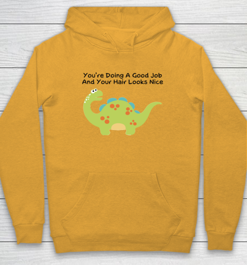 Dinosaur Funny Shirt You Are Doing A Good Job And Your Hair Looks Nice Hoodie 2