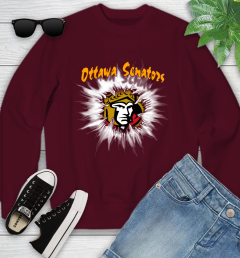 Ottawa Senators NHL Hockey Adoring Fan Rip Sports Youth Sweatshirt 4