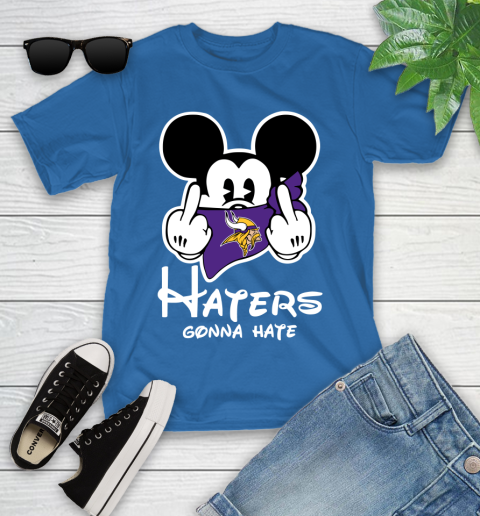 NFL Minnesota Vikings Haters Gonna Hate Mickey Mouse Disney Football T Shirt Youth T-Shirt 12