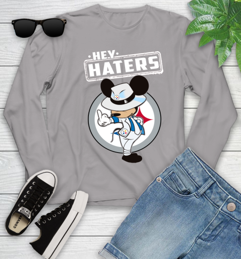 NFL Hey Haters Mickey Football Sports Pittsburgh Steelers Youth Long Sleeve 5