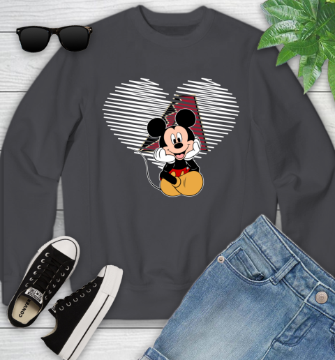 MLB Arizona Diamondbacks The Heart Mickey Mouse Disney Baseball T Shirt_000 Youth Sweatshirt 5