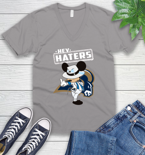 NFL Hey Haters Mickey Football Sports Los Angeles Rams V-Neck T-Shirt 3