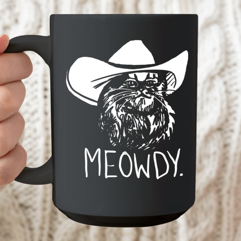 Meowdy Texas Cat Meme Ceramic Mug 15oz