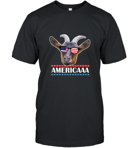 Funny 4th of July Shirt Patriotic Tee Shirt Sunglasses Goat T-Shirt