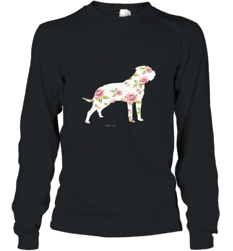 Bullmastiff Roses Shirt. Bullmastiff Dog art gifts AN Long Sleeve