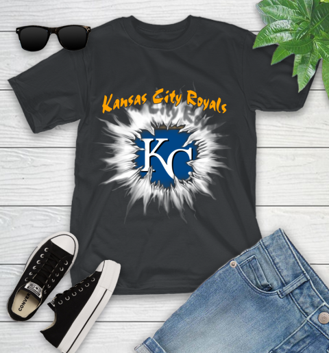 Kansas City Royals MLB Baseball Adoring Fan Rip Sports Youth T-Shirt