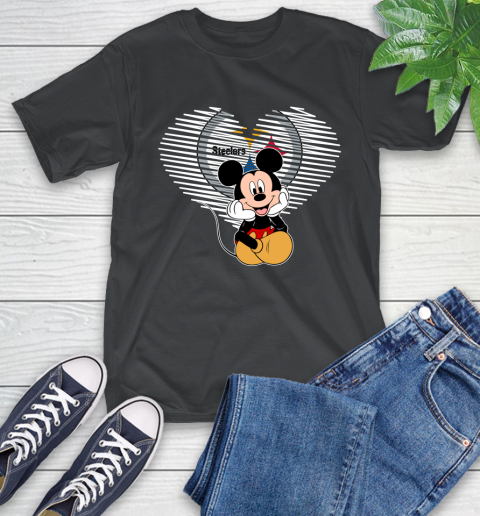 NFL Pittsburgh Steelers The Heart Mickey Mouse Disney Football T Shirt_000 T-Shirt