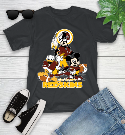NFL Washington Redskins Mickey Mouse Donald Duck Goofy Football Shirt Youth T-Shirt
