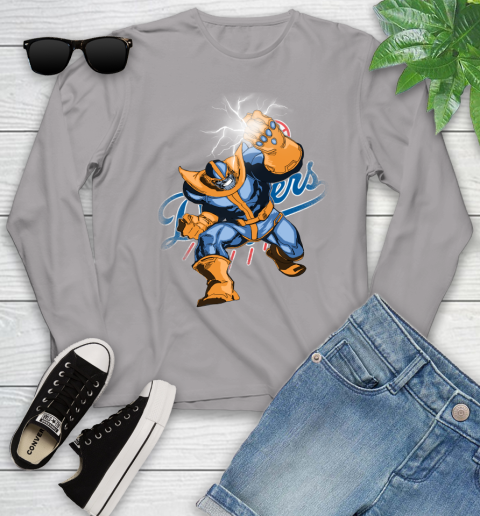 Los Angeles Dodgers MLB Baseball Thanos Avengers Infinity War Marvel Youth Long Sleeve 5
