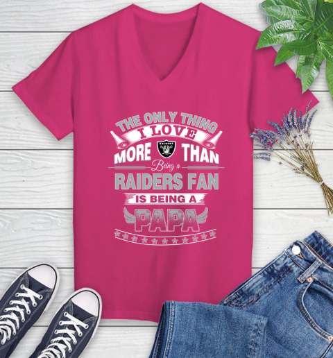 NFL The Only Thing I Love More Than Being A Oakland Raiders Fan Is Being A Papa Football Women's V-Neck T-Shirt 9