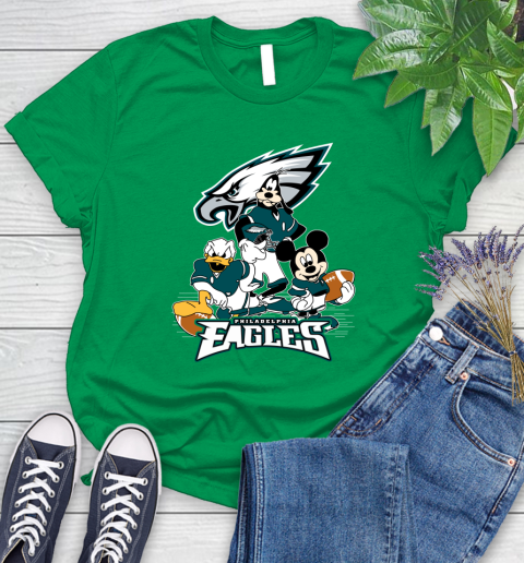 NFL Philadelphia Eagles Mickey Mouse Donald Duck Goofy Football Shirt Women's T-Shirt 9