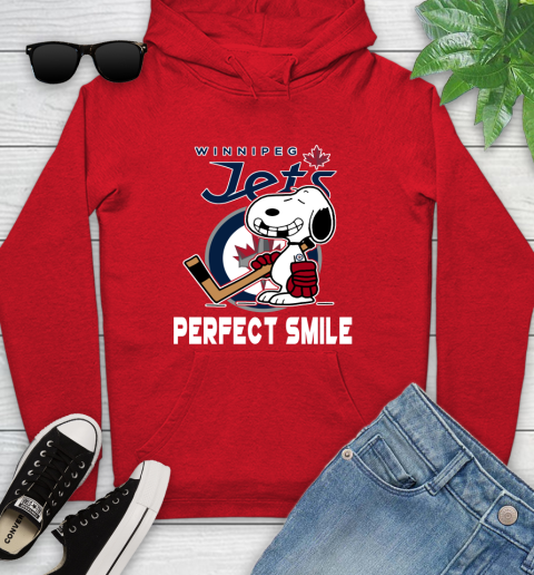 NHL Winnipeg Jets Snoopy Perfect Smile The Peanuts Movie Hockey T Shirt Youth Hoodie 12
