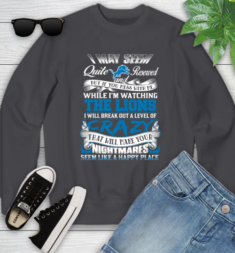 Detroit Lions NFL Football Don't Mess With Me While I'm Watching My Team Youth Sweatshirt 5