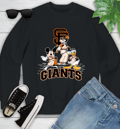 MLB San Francisco Giants Mickey Mouse Donald Duck Goofy Baseball T Shirt Youth Sweatshirt