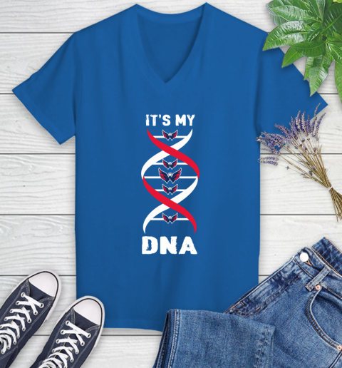 Washington Capitals NHL Hockey It's My DNA Sports Women's V-Neck T-Shirt 10