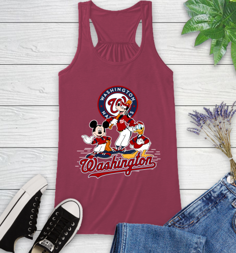 MLB Washington Nationals Mickey Mouse Donald Duck Goofy Baseball T Shirt Racerback Tank 7