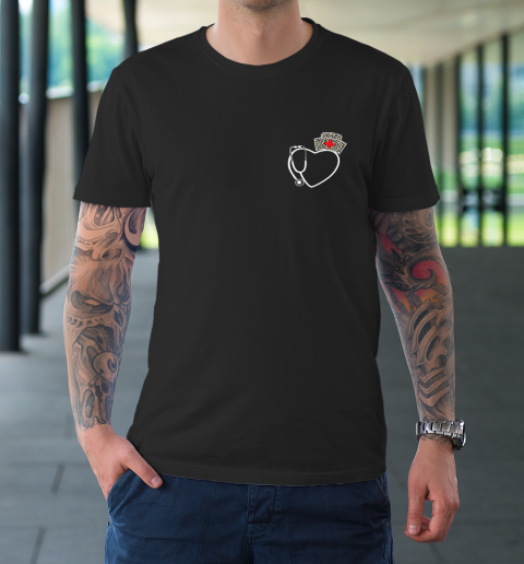 Heart Stethoscope Cute Love Nursing Gifts Valentine Day 2022 T-Shirt 9