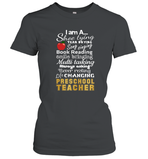 I_m A Shoe Tying Tear Drying Preschool Teacher T Shirt Women T-Shirt