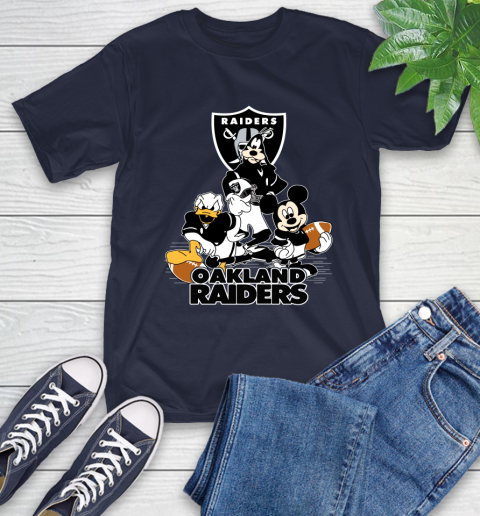 NFL Oakland Raiders Mickey Mouse Donald Duck Goofy Football Shirt T-Shirt 3