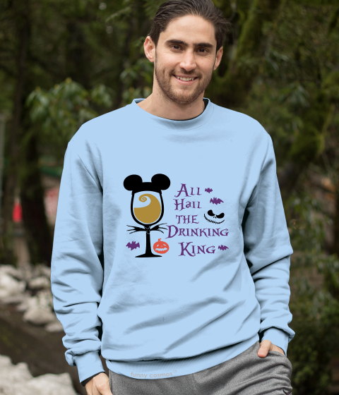 Nightmare Before Christmas T Shirt, Jack Skellington Mickey T Shirt, All Hail The Drinking King Tshirt, Halloween Gifts