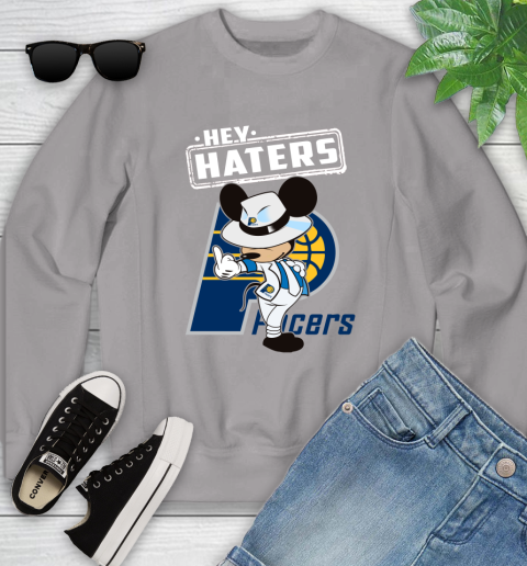 NBA Hey Haters Mickey Basketball Sports Indiana Pacers Youth Sweatshirt 3