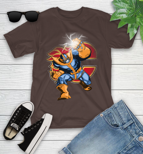 Calgary Flames NHL Hockey Thanos Avengers Infinity War Marvel Youth T-Shirt 7