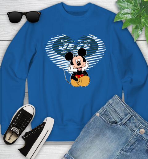 NFL New York Jets The Heart Mickey Mouse Disney Football T Shirt_000 Youth Sweatshirt 7