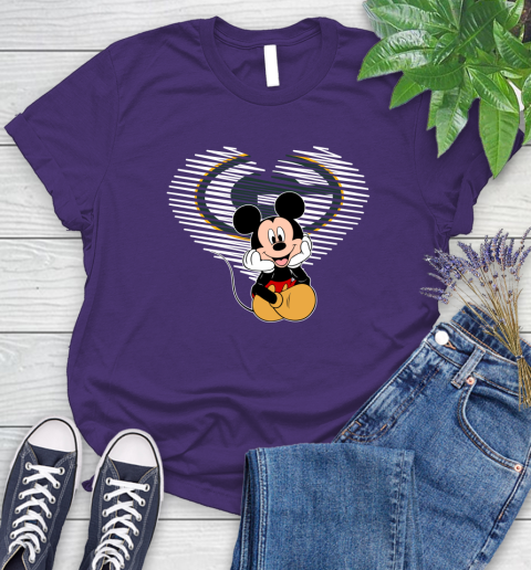 NFL Green Bay Packers The Heart Mickey Mouse Disney Football T Shirt_000 Women's T-Shirt 4