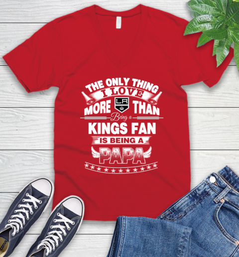 NHL The Only Thing I Love More Than Being A Los Angeles Kings Fan Is Being A Papa Hockey V-Neck T-Shirt 6