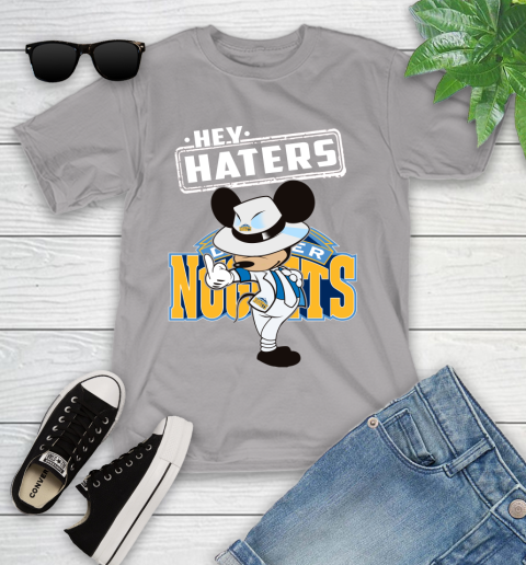 NBA Hey Haters Mickey Basketball Sports Denver Nuggets Youth T-Shirt 4
