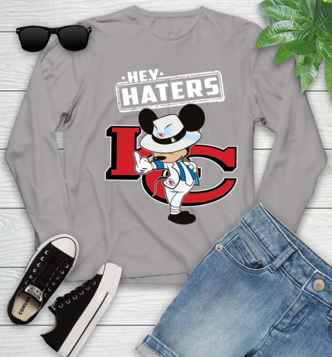 NFL Hey Haters Mickey Football Sports Kansas City Chiefs Youth Long Sleeve 5