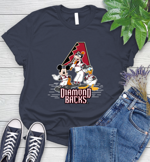 MLB Arizona Diamondbacks Mickey Mouse Donald Duck Goofy Baseball T Shirt Women's T-Shirt 14