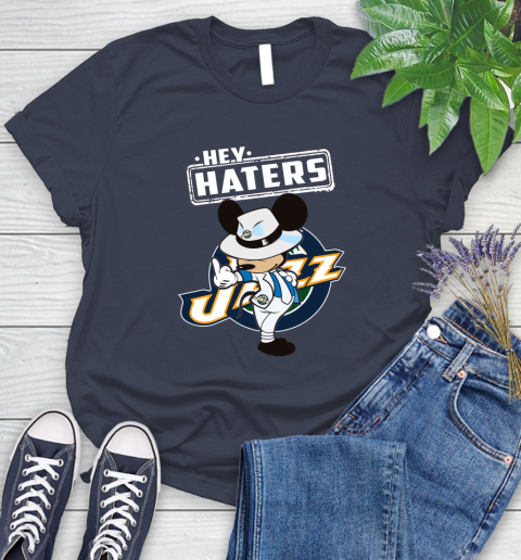 NBA Hey Haters Mickey Basketball Sports Utah Jazz Women's T-Shirt 14