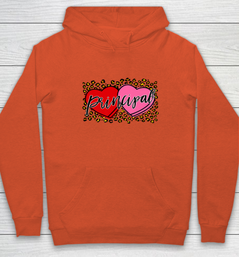 Leopard Candy Heart Principal Valentine Day Principal V Day Hoodie 3