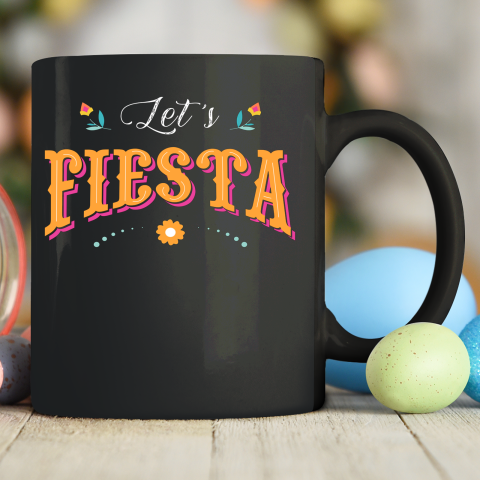 Cinco De Mayo Party Lets Fiesta Mexican Typography Ceramic Mug 11oz