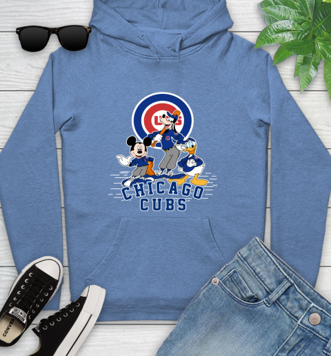 Chicago Cubs Mickey Donald And Goofy Baseball Youth T-Shirt 