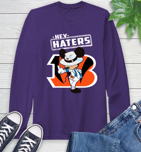 NFL Hey Haters Mickey Football Sports Cincinnati Bengals Long Sleeve T-Shirt 5