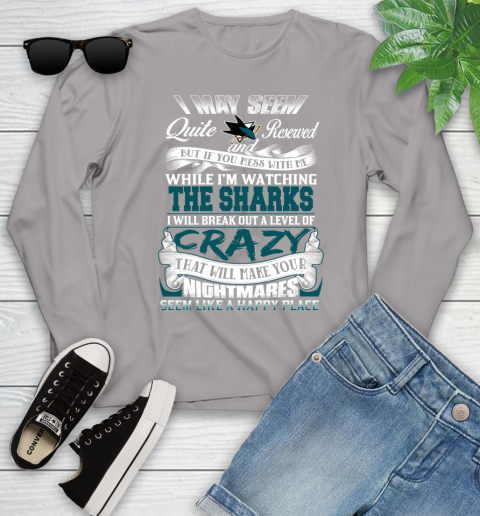 San Jose Sharks NHL Hockey Don't Mess With Me While I'm Watching My Team Youth Long Sleeve 5