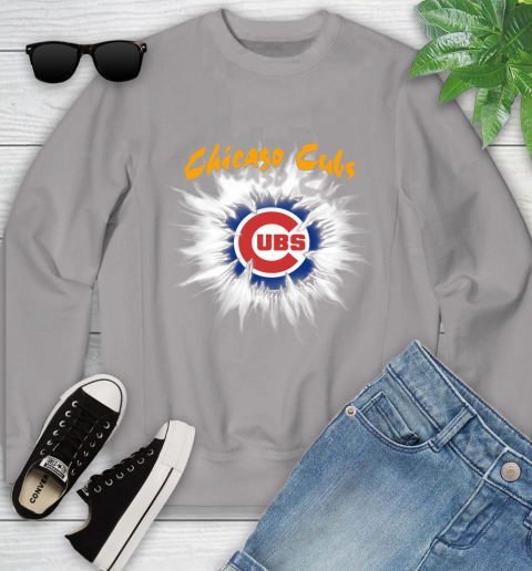 Chicago Cubs MLB Baseball Adoring Fan Rip Sports Youth Sweatshirt 3