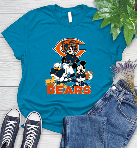 NFL Chicago Bears Mickey Mouse Donald Duck Goofy Football Shirt Women's T-Shirt 10
