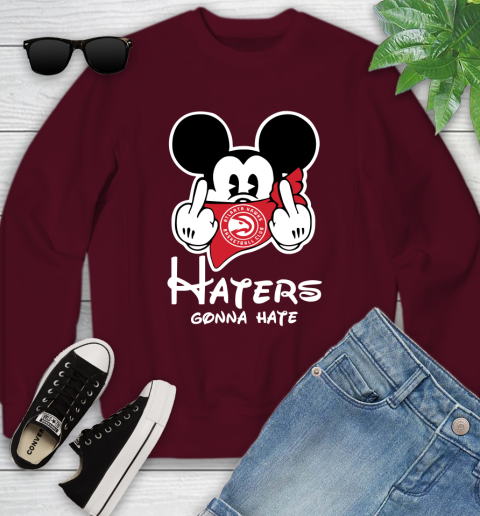 NBA Atlanta Hawks Haters Gonna Hate Mickey Mouse Disney Basketball T Shirt Youth Sweatshirt 4